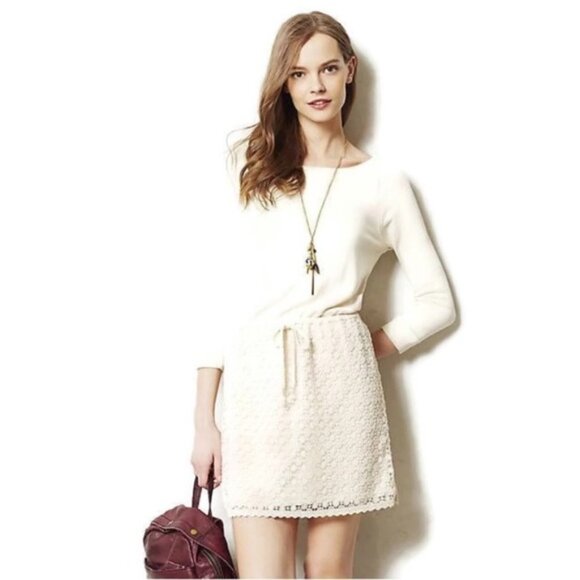 Anthro Saturday Sunday Cream Ceridwen Dress M - Picture 1 of 6